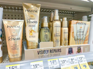 pantene hair care area shot in walgreens