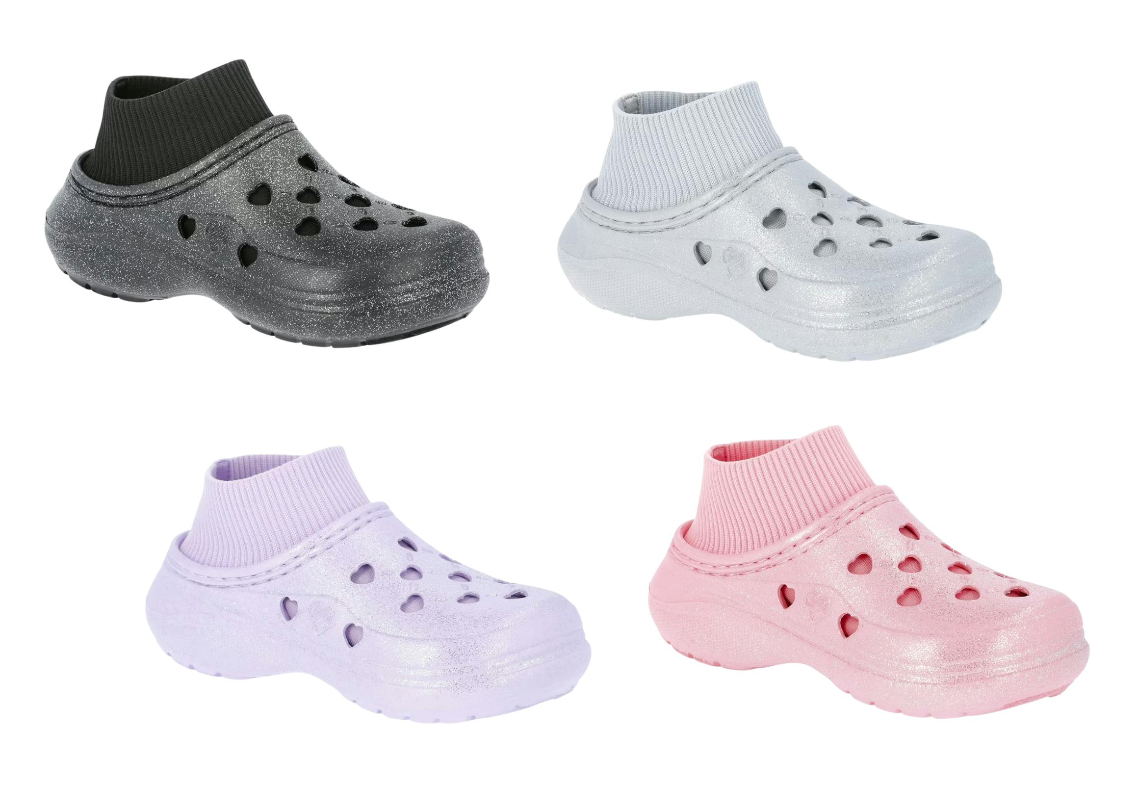 Justice Kids' Glitter Sock Clogs