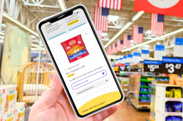 hand holding a smartphone displaying a Tyson Chicken kcl coupon