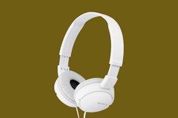 sony headphones on a plain background