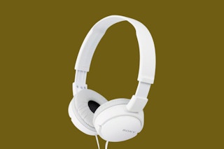 sony headphones on a plain background