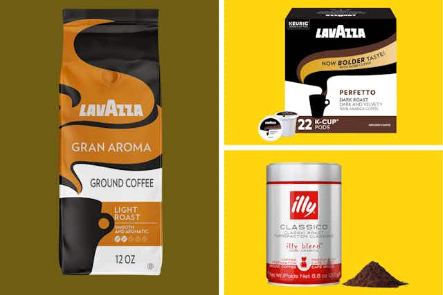 Ground Coffee on Sale at Amazon: Lavazza for $1.98 and illy for $6.49 card image