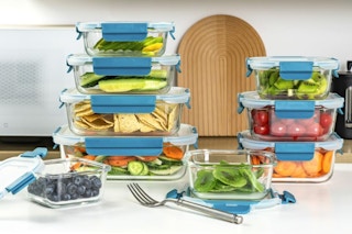 Glass Food Storage Containers on a kitchen counter