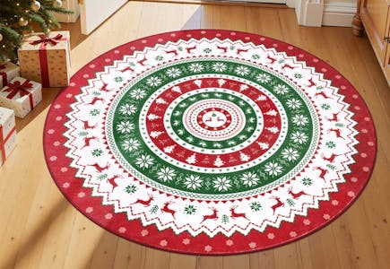 Holiday Aisle Washable Round Rug