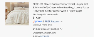 comforter Amazon receipt