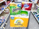 charmin bounty puffs in walgreens cart