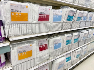 mattress pads sitting on a target shelf