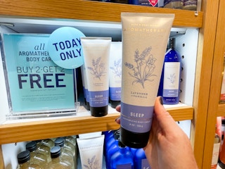 hand holding aromatherapy body care