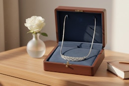 a diamond necklace from SuperJeweler