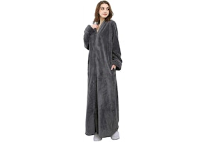 Women's Zip-Up Fleece Robe