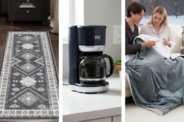 rug set, Dash coffee maker, electric blanket