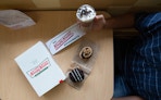 Two newly release cookie themed donuts and a oreo mocha latter from Krispy Kreme