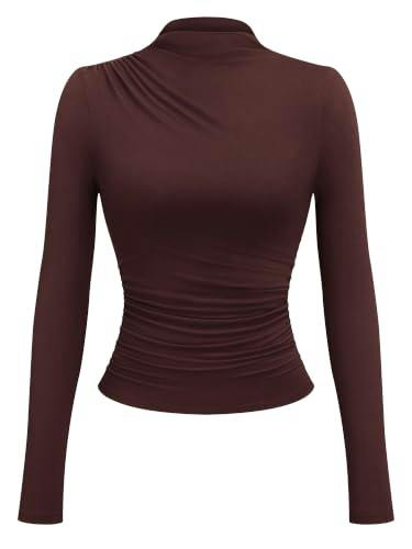 KIRUNDO Women's Mock Neck Top