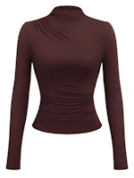 KIRUNDO Women's Mock Neck Top