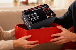 an electric heated sock in a box