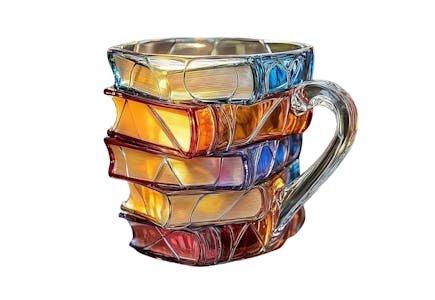 3D Painted Glass Book Coffee Mug