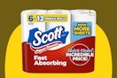 Scott Paper Towels, Choose-A-Sheet, 6 Double Rolls = 12 Regular Rolls (108 Sheets Per Roll)