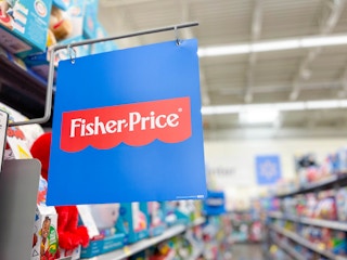 Fisher-Price sign in Walmart toy section