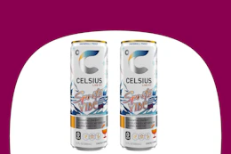 dollar general celsius spritz vibe on maroon and white background