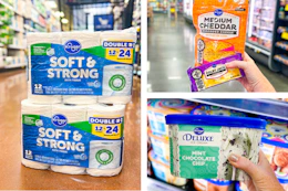 toilet paper cheese ice cream collage
