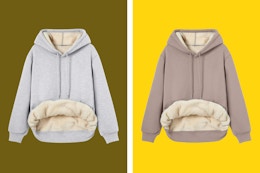 Women's Sherpa-Lined Hoodie, Now Just $23.99 on Amazon card image