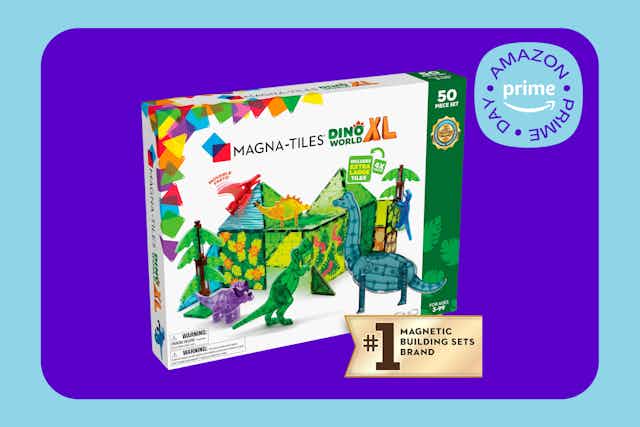 50-Piece Magna Tiles Dino Magnetic Construction Set, Only $88.99 on Amazon card image