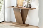 Lifestyle image of the Christopher Knight Console Table (with V-base) in home setting