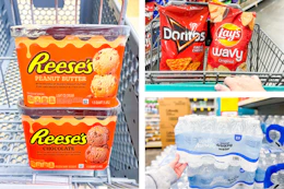 ice cream water chips collage