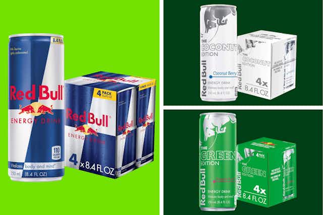 Red Bull Energy Drink 4-Pack, as Low as $4.80 on Amazon  card image