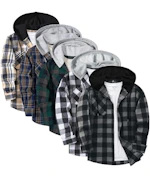 Men's Flannel Hooded Shirts 5-Pack