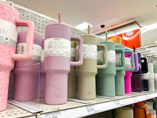 simple modern tumblers sitting on a target shelf