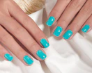 hands with teal nails