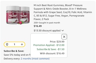 beet root Amazon receipt