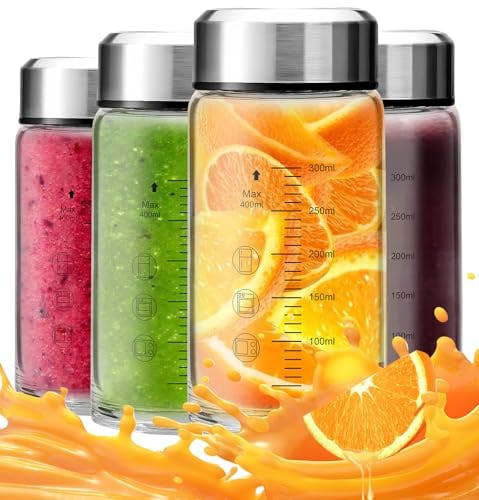 Glass Juice Bottles 4-Pack