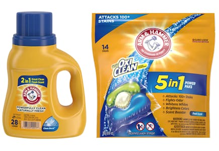 2 Arm & Hammer Laundry Items (42 Loads)