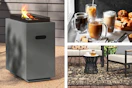 Fire pit, coffee mug set & outdoor area rug