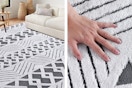 2 lifestyle images of the Nefoso Shag Area Rug (5 x 8)