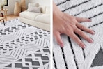 2 lifestyle images of the Nefoso Shag Area Rug (5 x 8)