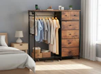 AliExpress Fabric Dresser with Hanging Rack