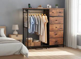AliExpress Fabric Dresser with Hanging Rack