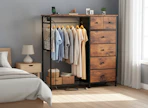 AliExpress Fabric Dresser with Hanging Rack
