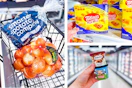 meijer potatoes, onions, totino's, haagen-dazs, ben and jerry's 3-photo collage