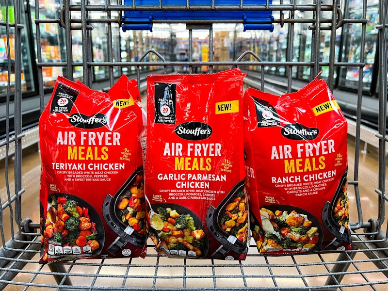 three stouffers air fryer meals in walmart cart