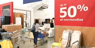 person shopping in the ikea as-is section