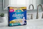 Always maxi pads on bathroom counter