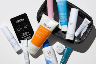 Best of Dermstore The Essentials Kit on a gray background