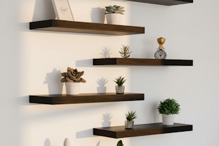floating shelves on a wall