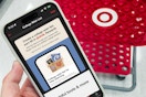 someone holding a phone showing a student offer at target