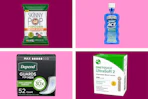collage with depend, skinny pop, act, and onetouch products