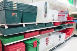 hefty holiday storage sitting on a target shelf